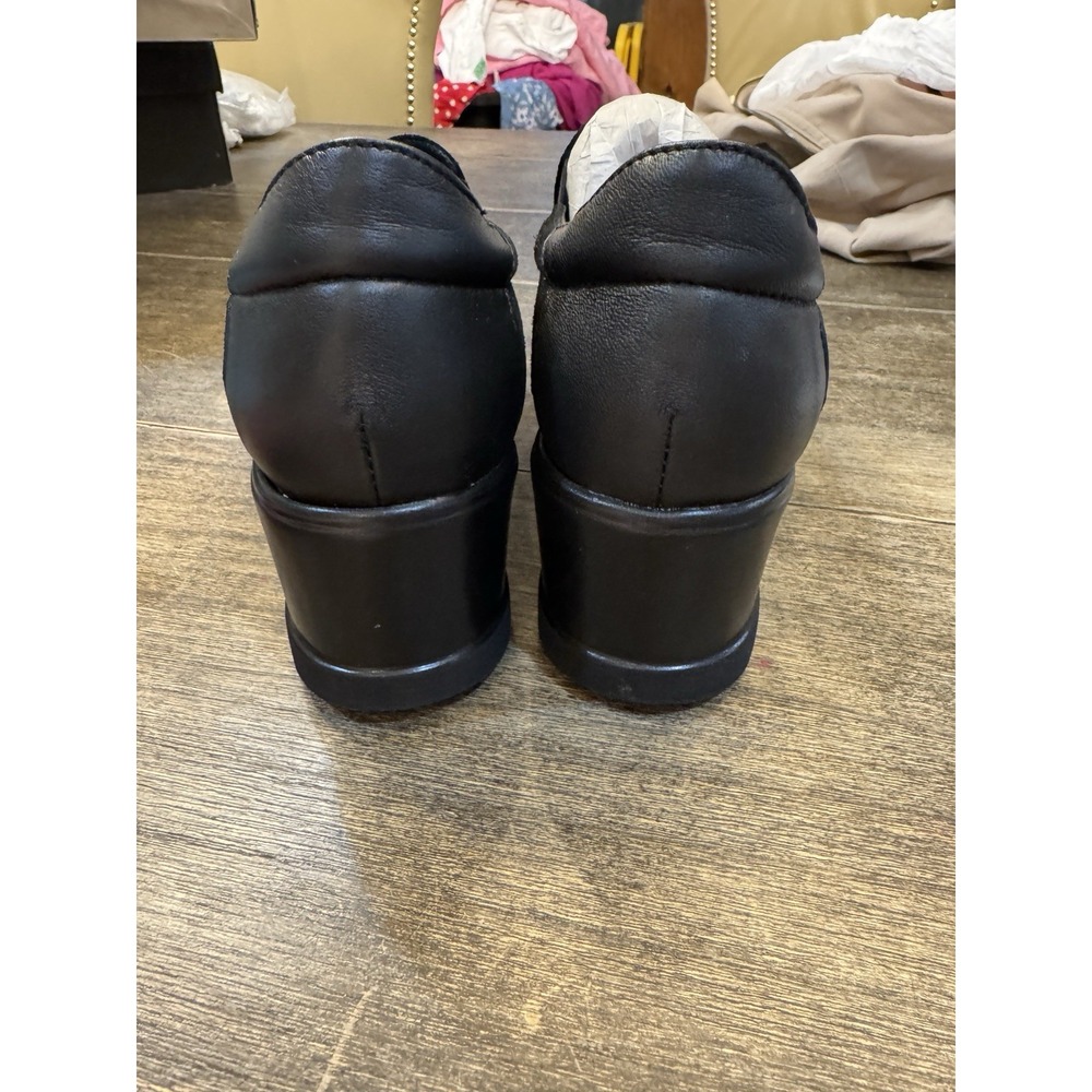Cordani Amaya Black Suede Size 39 US 8.5 Slip On‎ Wedge Loafer Lug Sole - Picture 6 of 12